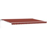 vidaXL Avtomatska retraktibilna tenda Oranžna in rjava 500x350 cm | Shoptok.si