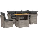 The Living Store Vrtna sedežna garnitura 5-delna z blazinami siv poli ratan - Vrtna Sedežna Garniture, (21461055) | Shoptok.si