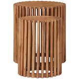  Set pomoćnih stolića s pohranom s vratima Smeđa 40 x 40 x 45 cm | shoptok.hr