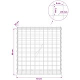  Gabion s 5 mm žicom i mrežom 5x5 cm 50x20x50 cm Pocinčani čelik | shoptok.hr