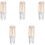 Set van 5 G9 dimbare LED lampen opaal 1.2W 100 lm 2200K