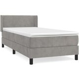 Box spring postelja z vzmetnico svetlo siv 90x190 cm žamet, (20725696) | Shoptok.si