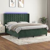  The Living Store Box spring postelja z vzmetnico LED tem. zelena 180x200cm žamet - Box Spring Postelja, (21491186) Cene