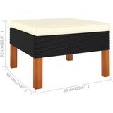  6-dijelna vrtna garnitura od poliratana s jastucima crna | shoptok.hr