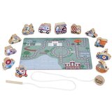 Pino Drvena igračka Nizalica sa puzzle podlogom 2u1