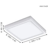 Eglo argolis vanjska stropna/1, led, 22w, 300x300 bijela | shoptok.hr