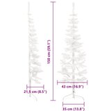  Tanka umjetna polovica božićnog drvca sa stalkom bijela 150 cm | shoptok.hr
