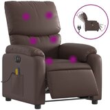  The Living Store Električni masažni naslanjač rjavo umetno usnje - Električni Masažni Stol, (21442976) | Shoptok.si
