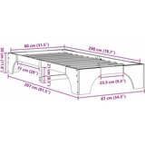  Krevetna konstrukcija Vosak smeđa 80 x 200 cm | shoptok.hr
