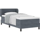 vidaXL postelja z box springom in vzmetnico temno siva 90x200 cm, žamet | Shoptok.si