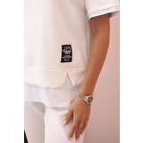 Kesi Włoski Women's butter set with short sleeves and pants ecru | Shoptok.si