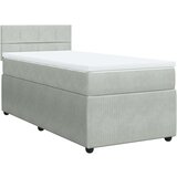 vidaXL Box spring postelja z vzmetnico svetlo siva 90x200 cm žamet | Shoptok.si