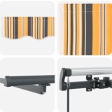 vidaXL Ročna retraktibilna senčnica z LED večbarvno črto 400x300 cm | Shoptok.si