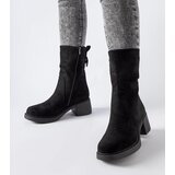 Gemre Black eco-suede block heel ankle boots Agordino | Shoptok.si