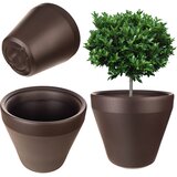 KADAX cvetlični lonec velik okrogel cvetlični lonec za vrtno teraso rjav 39 cm, (5000350774) Slike