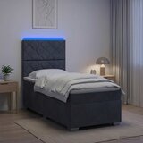  Krevet s box springom, madracem i LED-om Tamnosiva 90 x 190 cm | shoptok.hr