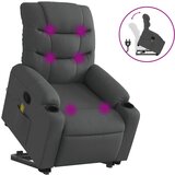 vidaXL Masažni naslanjač s funkcijo vstajanja temno sivo blago, (20921191) | Shoptok.si