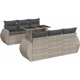Maison Chic Seti vrtnega pohištva - Vrtna garnitura - Vrtni pohištvo set 7-delna z blazinami siv poli ratan, (21802430) | Shoptok.si
