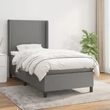 vidaXL Box spring postelja z vzmetnico temno siva 90x190 cm blago