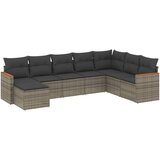  8-dijelni set vrtnih sofa od poliratana s jastucima sivi | shoptok.hr