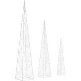  Set akrilnih ukrasnih LED stožaca plavi 30/45/60 cm | shoptok.hr