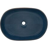 Nadgradni Nadpultni umivalnik rjav in moder ovalen 59x40x14 cm | Shoptok.si