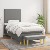 The Living Store Box spring postelja z vzmetnico temno siva 80x200 cm blago - Box Spring Postelja, (21521661) Cene