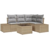 vidaXL 5-delni set vrtnhih kavčev z blazinami črn poli ratan, (22092827) | Shoptok.si