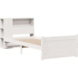  Knjižna postelja brez vzmetnice bela 75x190 cm trdna borovina | Shoptok.si