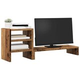 vidaXL Stojalo za monitor z organizatorjem starinski les inž. les | Shoptok.si