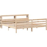 vidaXL Posteljni okvir z vzglavjem 200x200 cm trdna borovina, (21292596) | Shoptok.si