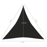 vidaXL Senčno jadro 160 g/m² črno 4x4x4 m HDPE, (20729187) | Shoptok.si