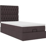 vidaXL Otomanski posteljni okvir z vzmetnico rjav 90x200 cm blago, (21610850) | Shoptok.si