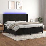 The Living Store Box spring postelja z vzmetnico LED črna 200x200 cm žamet - Box Spring Postelja, (21491543) | Shoptok.si