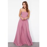 Trendyol Dusty Rose Strapless Woven Long Evening Dress | shoptok.hr