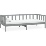  Dnevni ležaj s madracem 90 x 200 cm sivi od masivne borovine | Eponuda.com