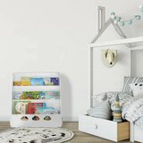 Kinder Home Ginger Home dječja polica s 3 odjeljka za spremanje knjiga, oblak, bijela | shoptok.hr