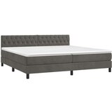  Box spring s madracem LED tamnosivi 200x200 cm baršun | shoptok.hr