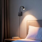  Immax NEO 08295L - Zidna lampa PUNTO sa USB 1xGU10/9W/230V crna | Eponuda.com