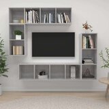 TV Komplet TV omaric 4-delni betonsko siva iverna plošča | Shoptok.si