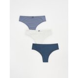Reserved komplet 3 brazilskih spodnjih hlačk - modra | Shoptok.si