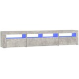 TV ormarić s LED svjetlima siva boja betona 210x35x40 cm | shoptok.hr