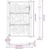 vidaXL Vrtna vrata 105x155 cm preperevanje jeklena ognjena oblika | Shoptok.si