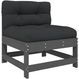 Maison Chic Sredinski kavč - Sofa - Kanape z blazinami siv trden borov les, (21727174) Cene