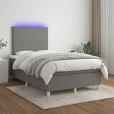  Box spring s madracem LED tamnosivi 120 x 200 cm tkanina | shoptok.hr