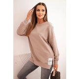 Kesi Women's oversized sweatshirt with long sleeves dark beige Cene