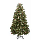 vidaXL Umjetno božićno drvce S LED lampica Zelena 270 cm PVC i metal | shoptok.hr