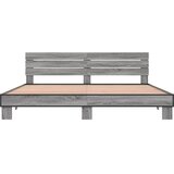  Okvir za krevet boja hrasta 200x200cm konstruirano drvo i metal Siva 200 x 200 cm | shoptok.hr