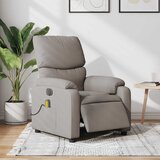  Električni masažni naslonjač od tkanine smeđesivi | shoptok.hr