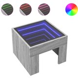 vidaXL Klubska mizica z neskončnimi LED siva sonoma 40x40x30 cm | Shoptok.si